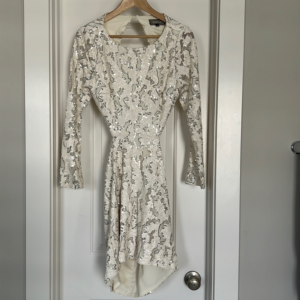 Sexy White Sequin Dress